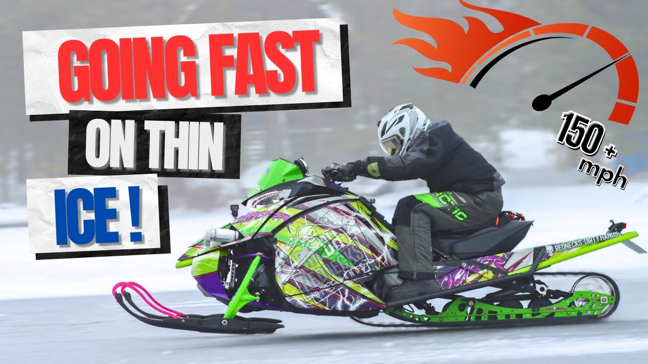400+ Horsepower Arctic Cat ZR 9000 On Thin Ice!  Our Fastest Pass Yet!