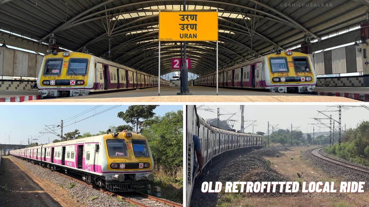 Retrofitted EMU Ride 🚆 | Central Railway's  Nerul&ndash;Uran Port Line |  Rare Old Mumbai Local