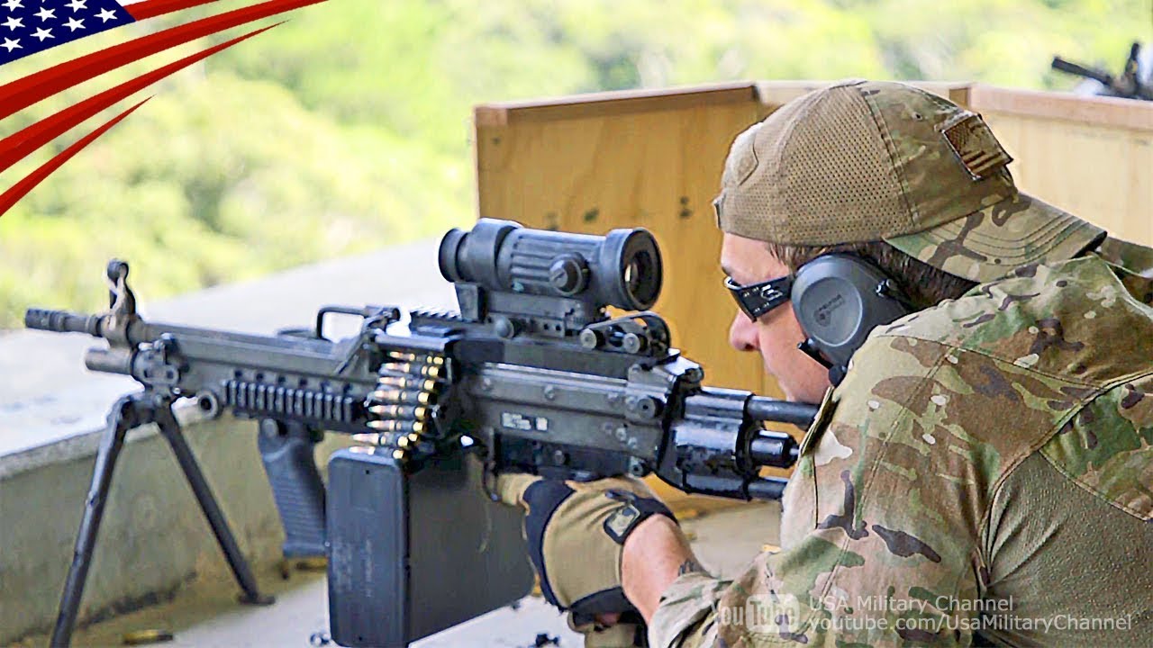 沖縄に駐留する米軍特殊部隊のM249軽機関銃＆M110狙撃銃 訓練