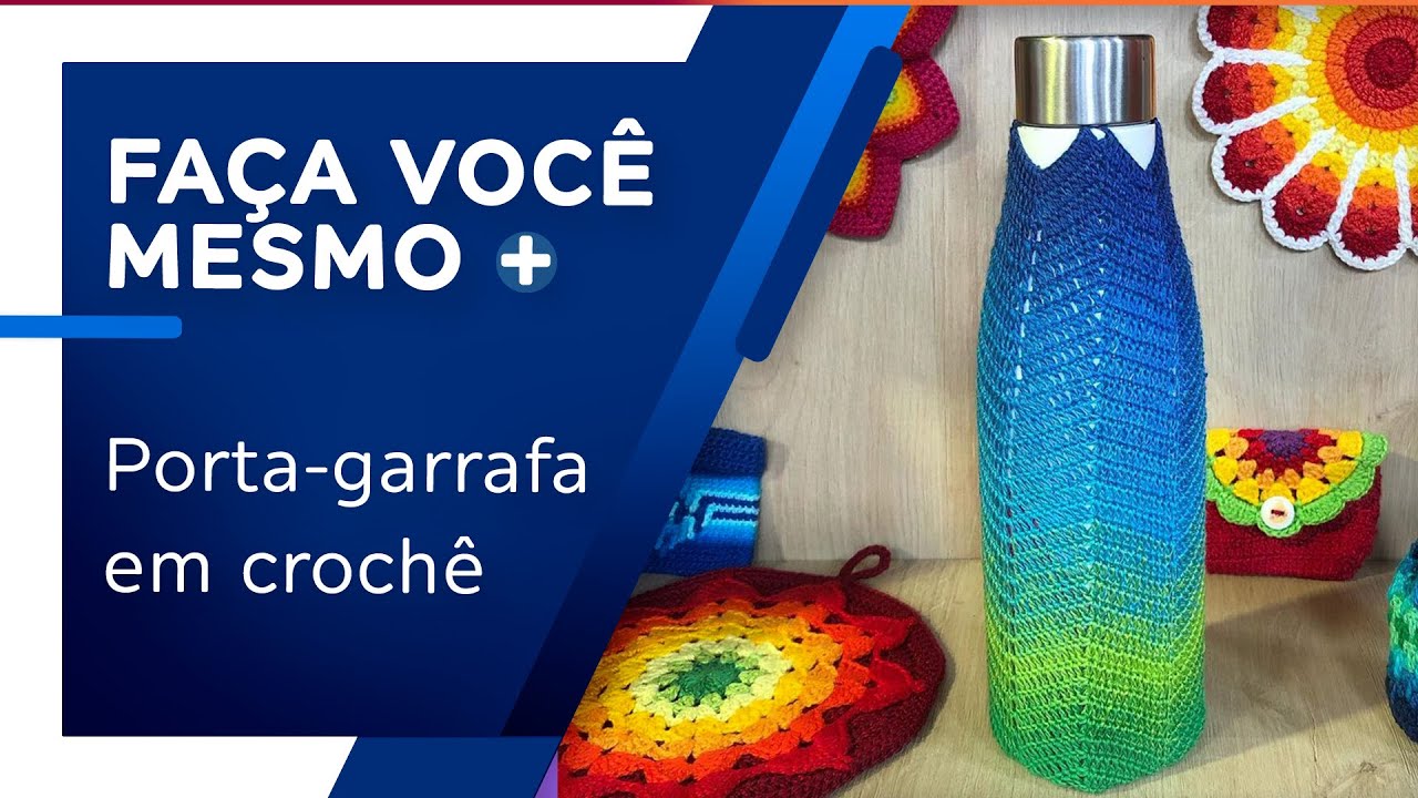 Porta-garrafa em crochê por Cris Vasconcellos