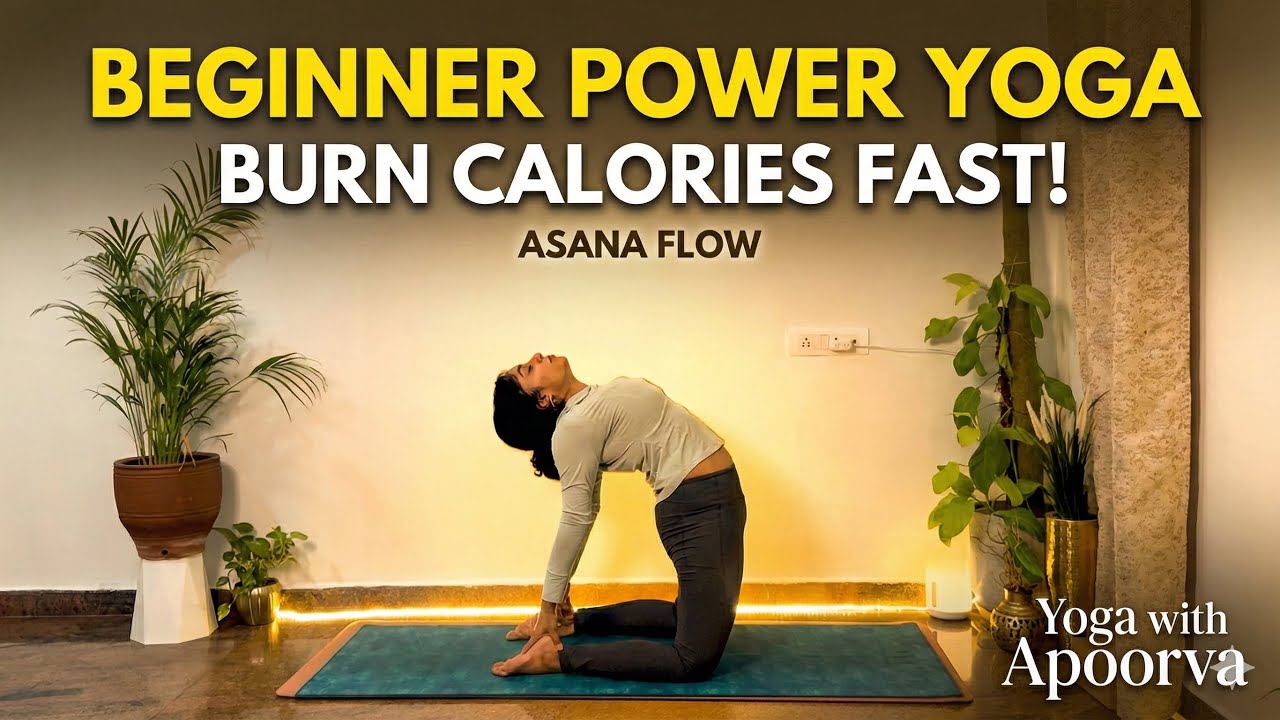 Beginner friendly power Yoga for Fat Loss | Quick Calorie Burn🥵 + Pranayama Cool Down 🧘‍♀️