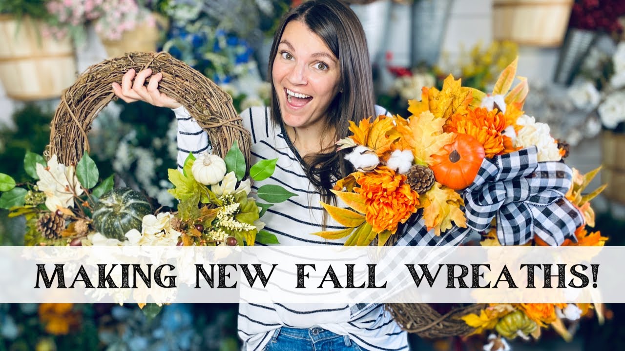 MAKING NEW ONE OF A KIND FALL WREATHS! Making new wreath designs using leftover florals and greenery