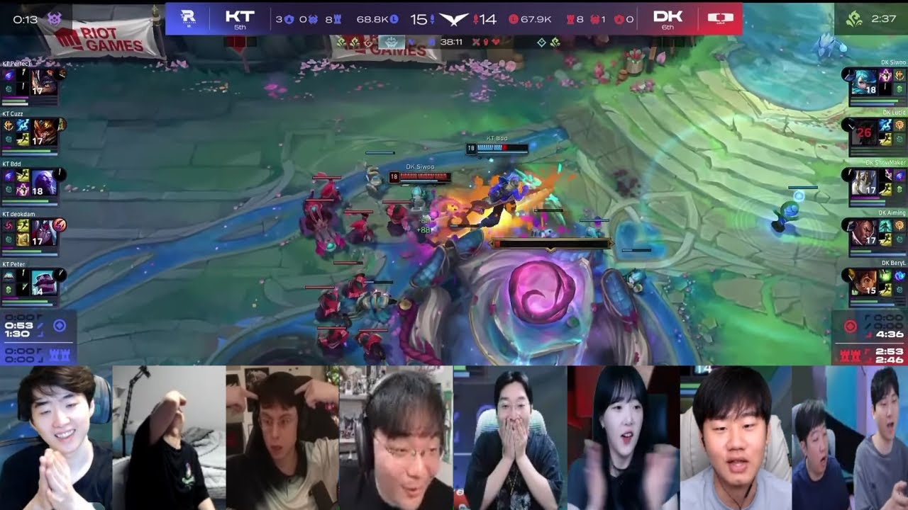 KT vs DK 비디디 역대급 백도어 엔딩 스트리머 반응 총모음 | 06.07 | 2025 LCK MSI 대표 선발전