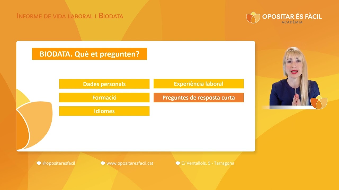Informe vida laboral i Biodata · Oposicions Mossos d'Esquadra