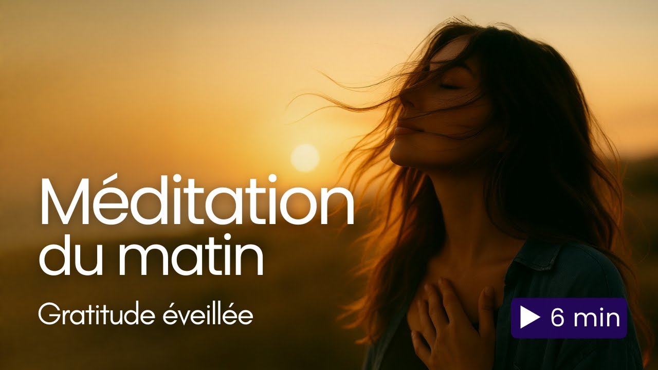 M&eacute;ditation du Matin &ndash; Gratitude &Eacute;veill&eacute;e (6 min) | &Eacute;nergie & S&eacute;r&eacute;nit&eacute; d&egrave;s le R&eacute;veil