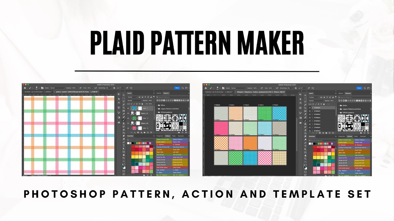 Plaid Pattern Maker for Photoshop