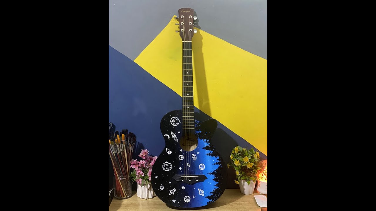 How to custom paint an acoustic guitar with acrylic paint