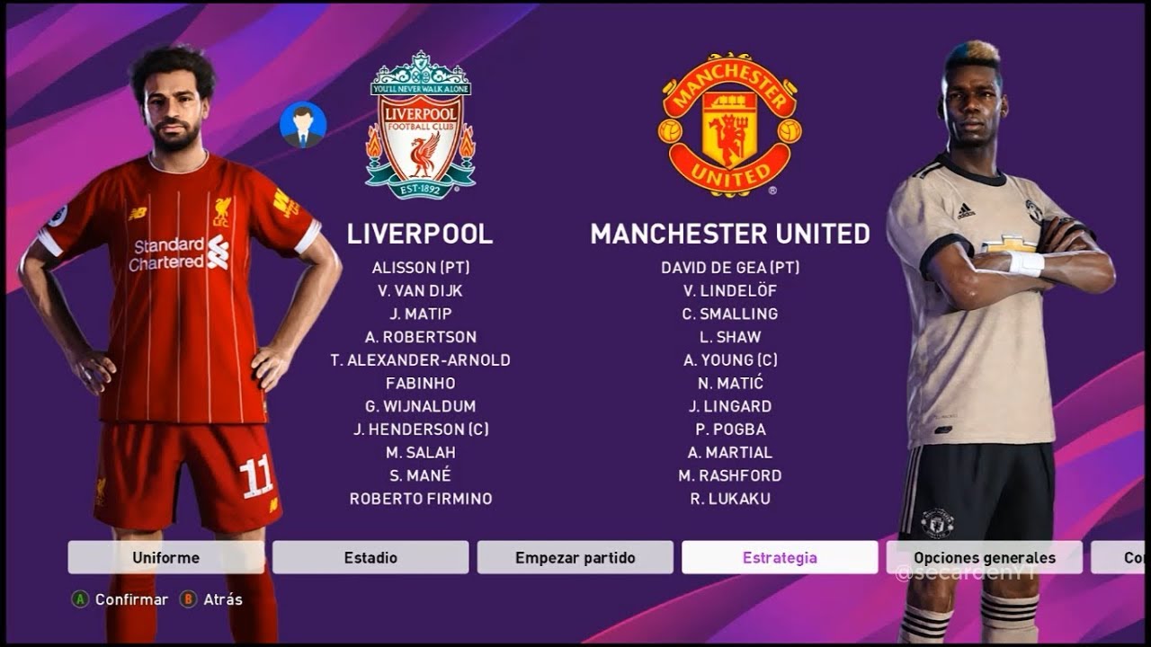 eFootballPES2020 | LIVERPOOL vs MANCHESTER UNITED (MOD PC) | Secarden