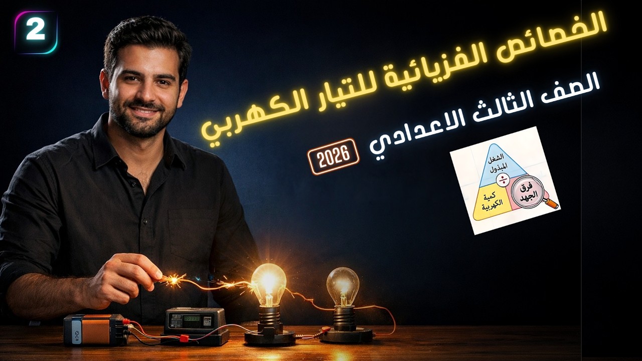 فرق الجهد ⚡ الخصائص الفيزيائية للتيار الكهربائي | علوم الصف الثالث الإعدادي الترم الثاني 2026