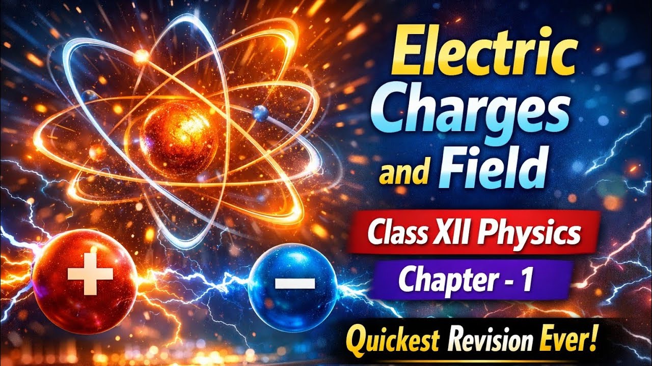 Electric Charges & Fields | Class 12 Physics Ch-1 | Quickest Revision Ever ⚡🔥