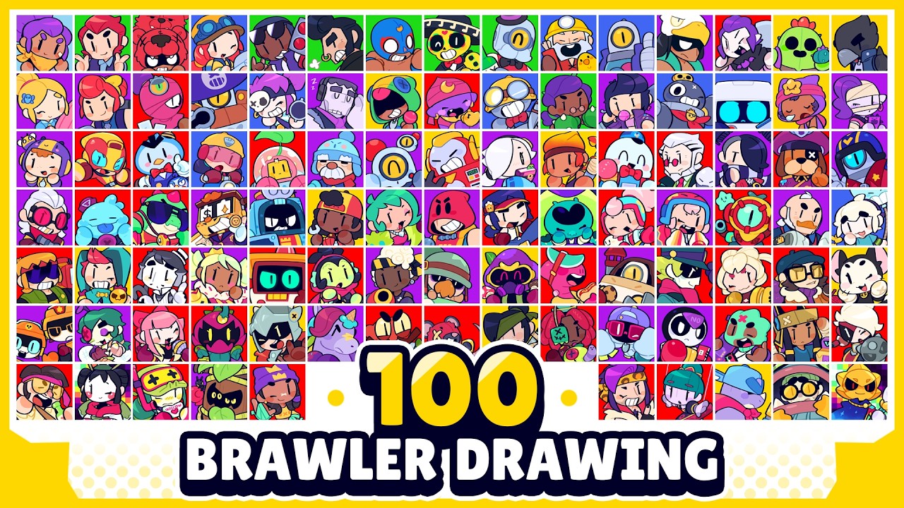 Drawing 100 Brawlers Challenge!🎨🌟 #BrawlStars