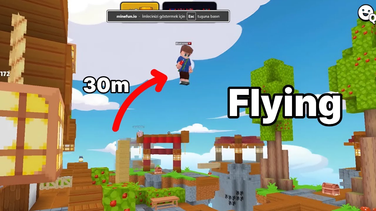 How to Fly in Skywars [Human Cannon] #minefun #skywars #fly