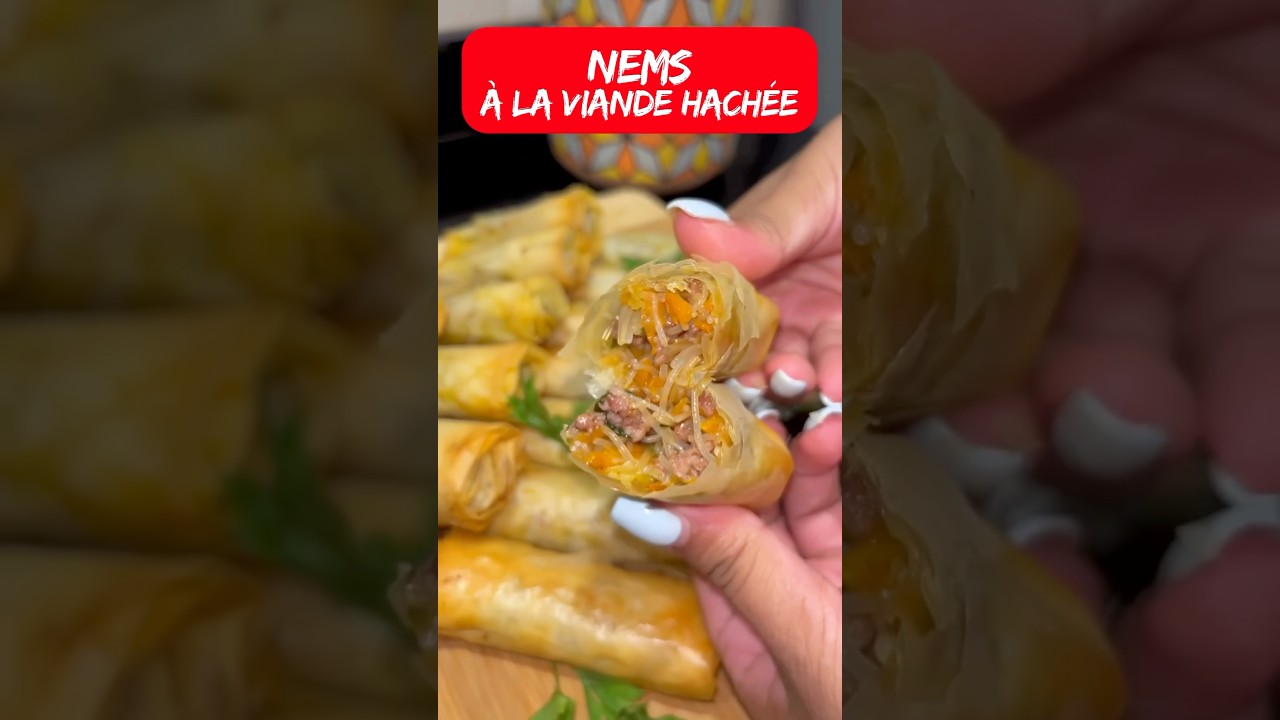 Nems &agrave; la viande hach&eacute;e croustillants au four 🥩 #recettefacile #nems #healthyfood #faitmaison