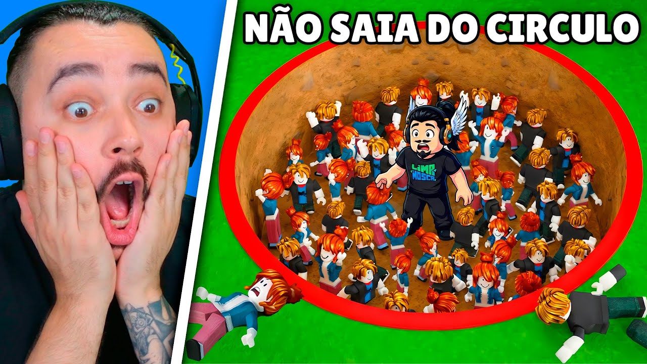 ⭕ 100 JOGADORES dentro do MESMO CÍRCULO!! NÃO SAIA!! | 100 Jogadores Sobrevivem ao Buraco - ROBLOX