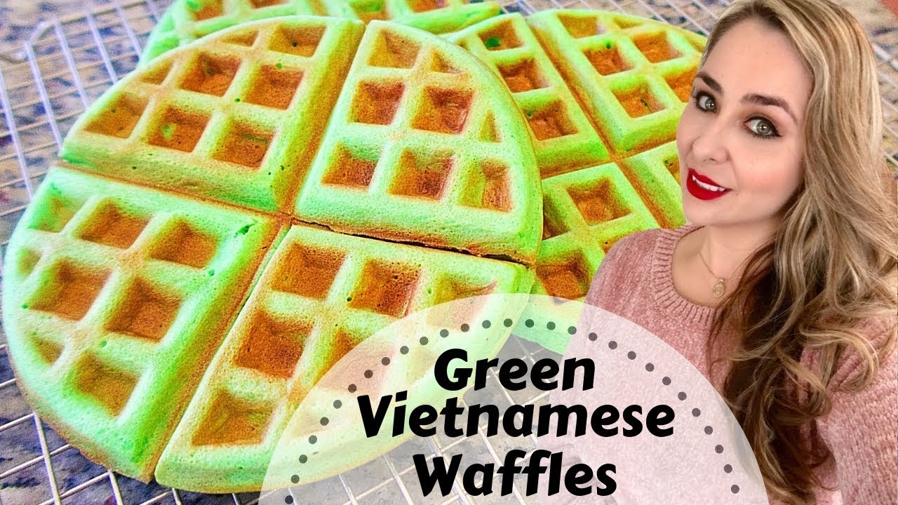 Coconut Pandan Waffles | Vietnamese Green Waffles