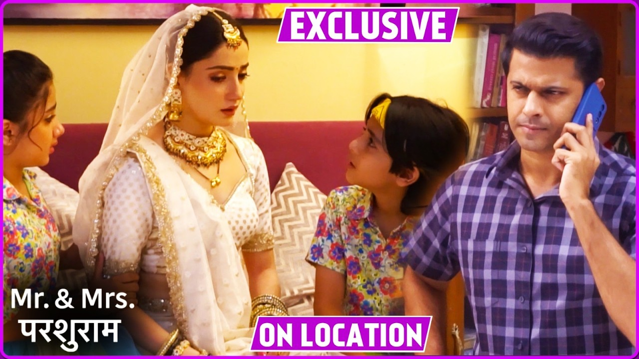 Съемки сериала «Мистер и миссис Паршурам»: Паршурам пропадает без вести, дети и Шивани обеспокоены.