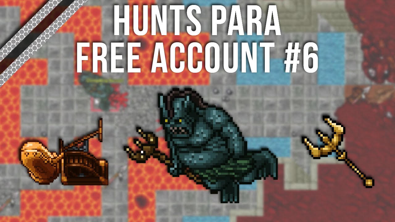|Tibia| - HUNTS PARA FREE ACCOUNT #6 - SUNKEN MINES - LVL 40+ 2019