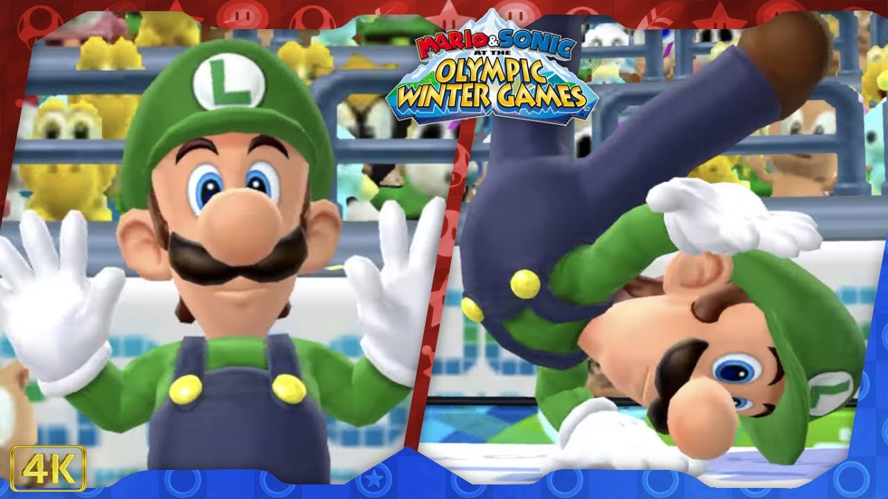 Mario & Sonic at the Olympic Winter Games 2010 ⁴ᴷ All Events (Luigi gameplay)