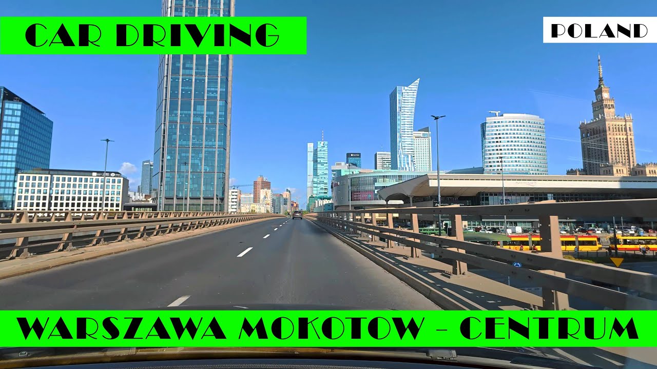 [4K] POLAND CAR DRIVING / JAZDA SAMOCHODEM WARSZAWA MOKOTÓW - CENTRUM