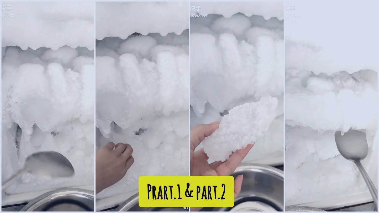 *ASMR* RED FREEZER SCRAPING PART.1 DN PART.2