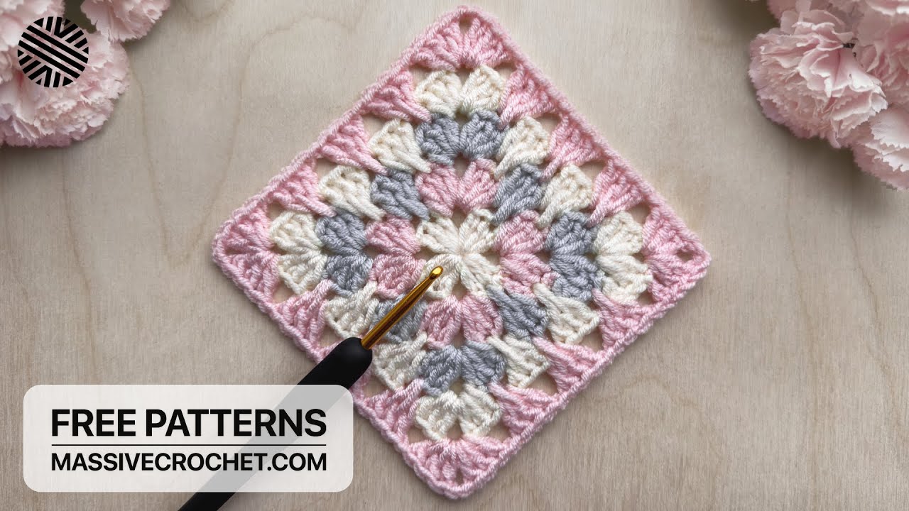 Crochet a SUPER EASY & UNUSUAL Granny Square for Beginners ❤️