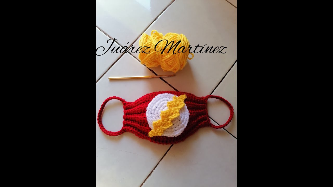 😍🥰⚡⚡⚡cubre bocas de😍🥰⚡⚡⚡ flash tejida a crochet 😍🥰⚡⚡⚡