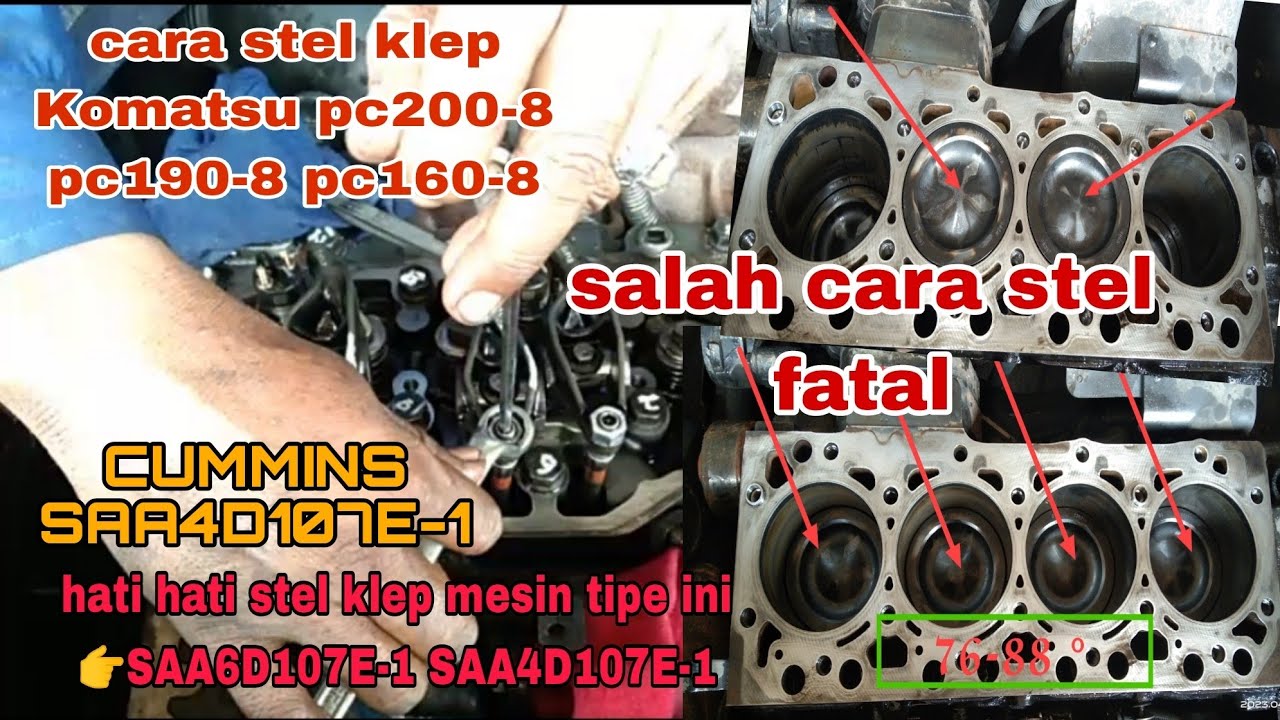 cara stel klep Komatsu pc200-8 pc190-8 pc160-8