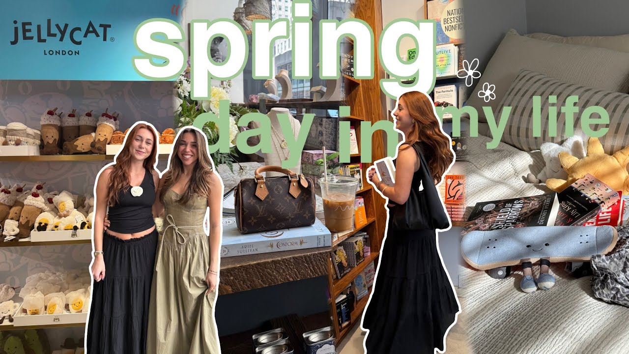 spring day in my life 🌷🧺⛅️ (nyc trip, book shopping, + more)