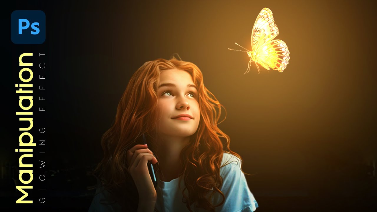 Girl and  Butterfly Manipulation Photo | Glowing Effect | Photoshop Tutorials