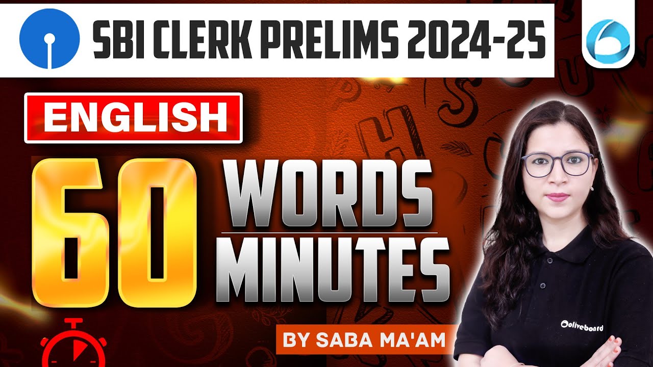 SBI Clerk English 2024-25 | Master 60 Vocabulary Words in One Session! | By Saba Maam