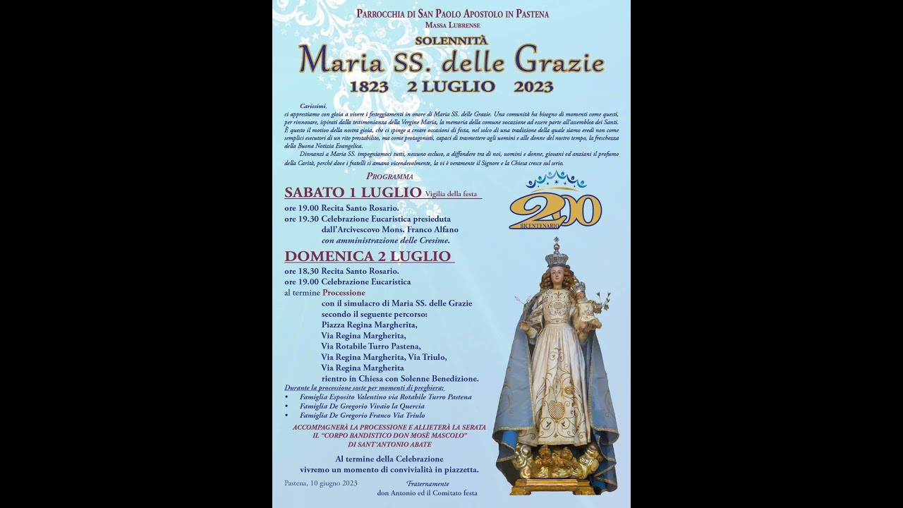 Madonna delle Grazie - Pastena -Bicentenario Processione- Massa Lubrense Pastena 2/07/2023
