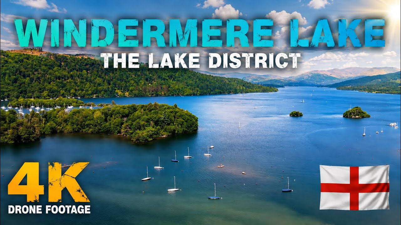 Windermere Lake - The Lake District, 4K Drone Footage