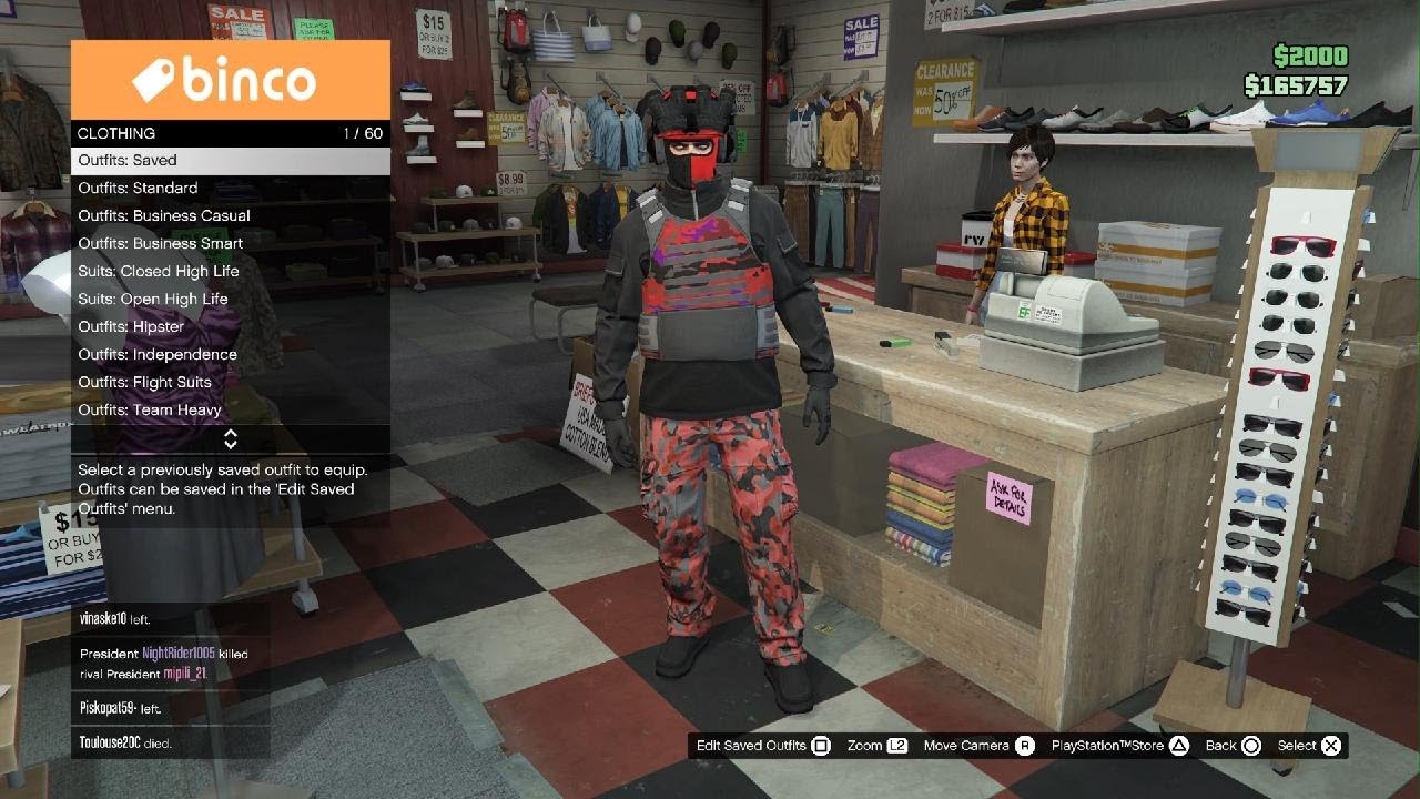 GTA 5 online black and red military outfit