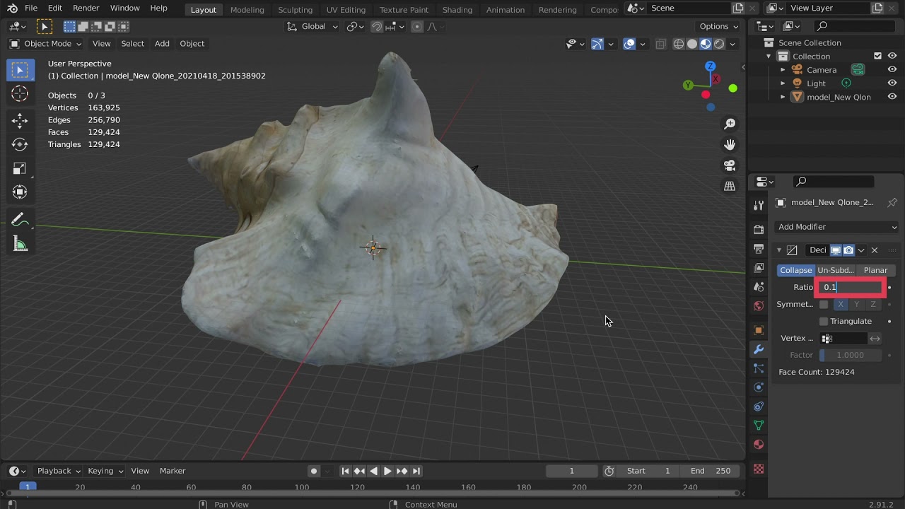 Blender 3D Modeling: Decimating