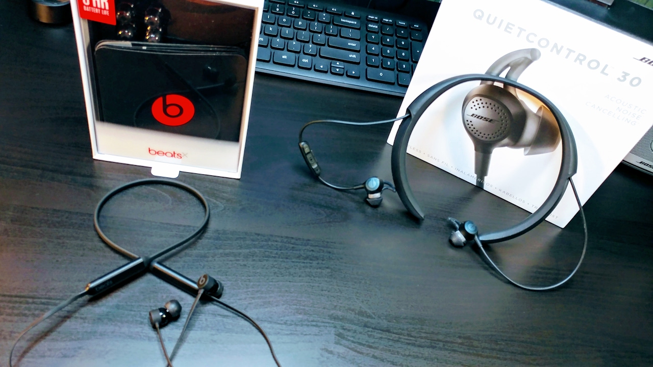 Apple beats X  VS  BOSE QuietControl 30  (Over Neck Earphones)
