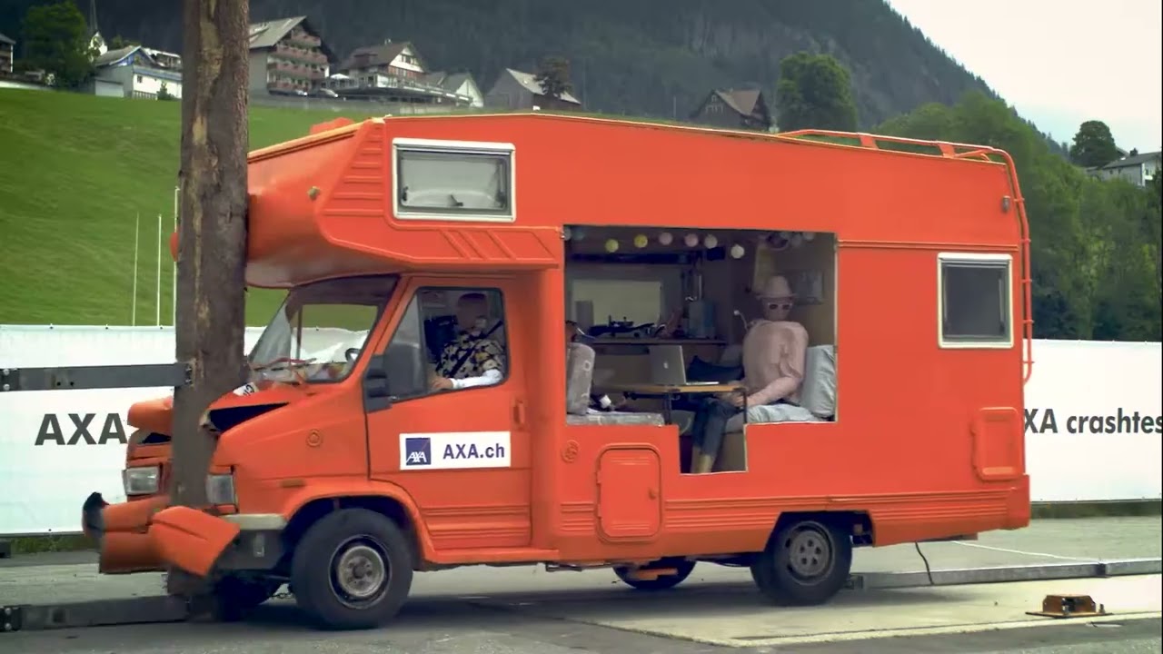 Setting Up a High-Speed Camera for a Crash Test –  Camper against tree - making of