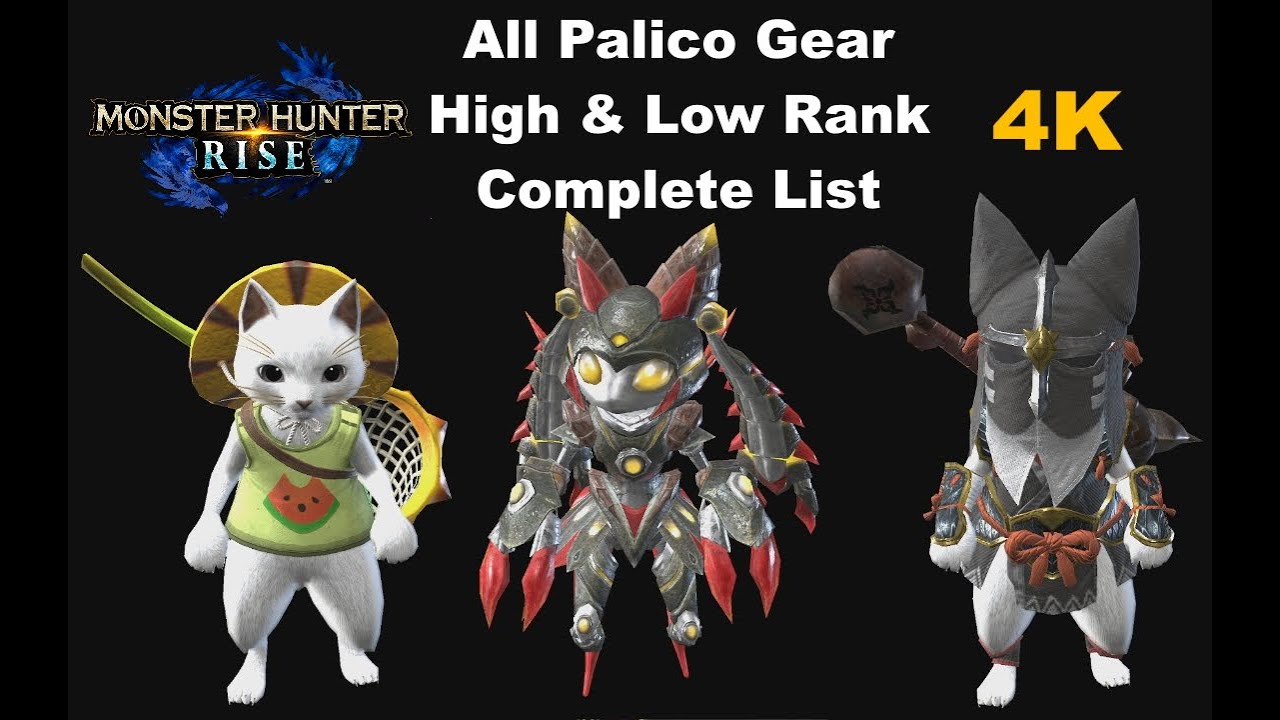 MH Rise All Palico Gear, High & Low Rank, Complete List as of Ver 3.9.1 Final Update