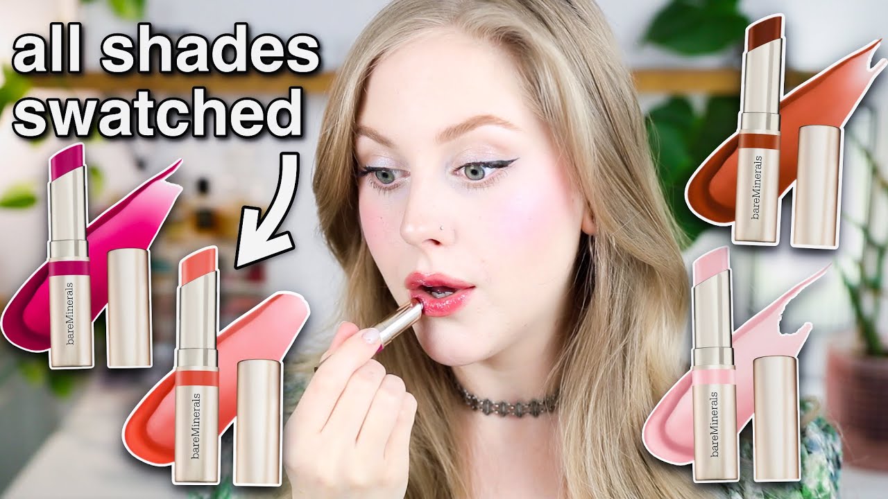 New BARE MINERALS Dewy Lip Gloss Balms Swatches