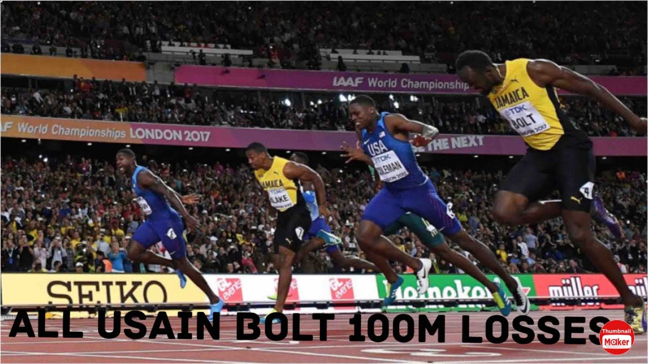 All Usain Bolt 100m losses