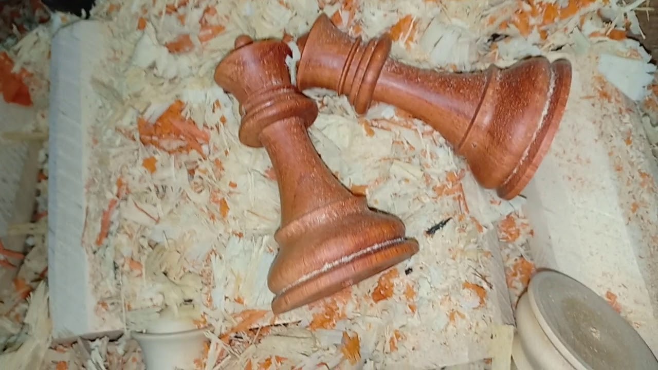 Chess pieces box wood turning