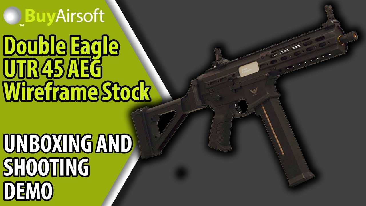 BuyAirsoft: Double Eagle UTR45 Wireframe Stock Unboxing, Features and Review