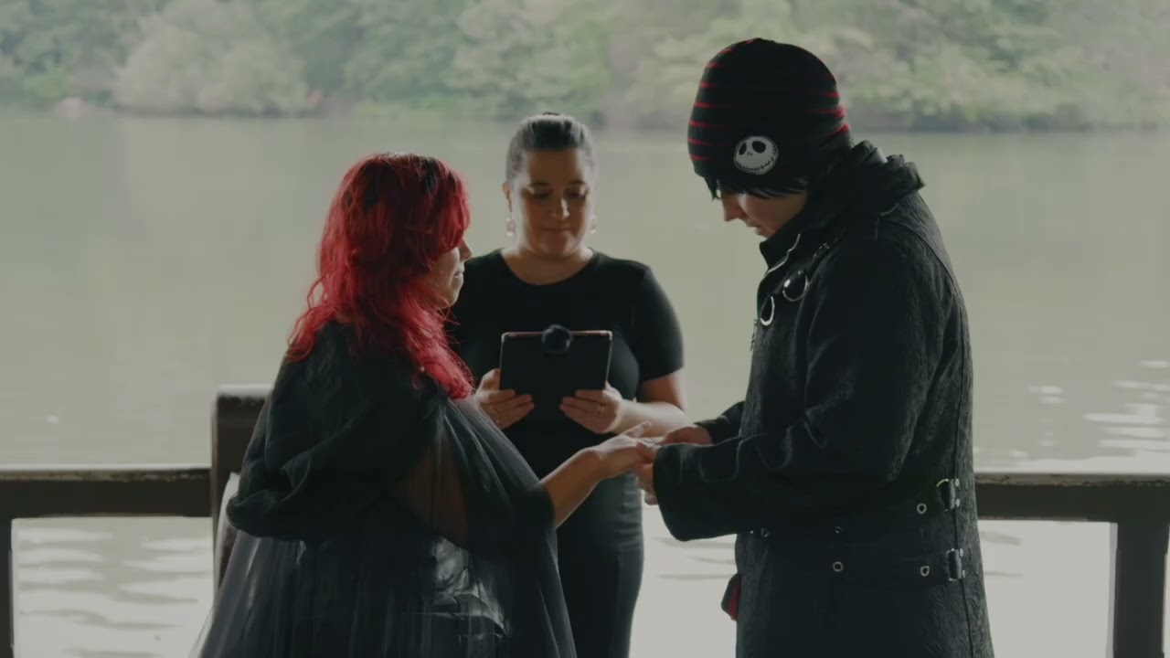 Gothic Wedding in Central Park By Bow Bridge