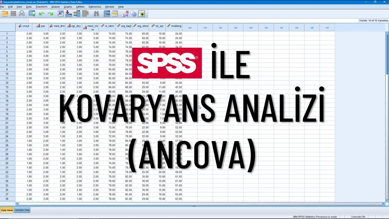 SPSS İle Kovaryans Analizi (ANCOVA) | Amacı ve Ön Şartları İle
