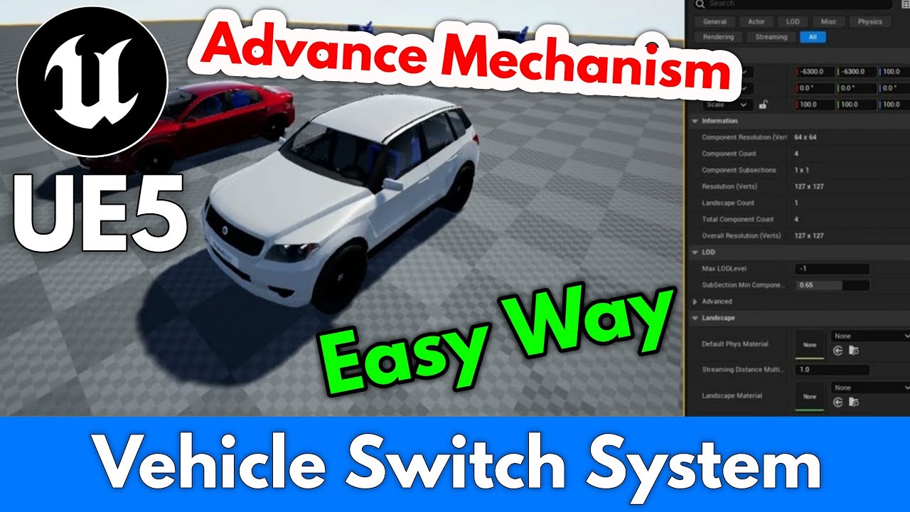 UE5 Vehicle Switch System Advance Mechanism In Easy Way Unreal Engine 5 Vehicle Switch System #ue5