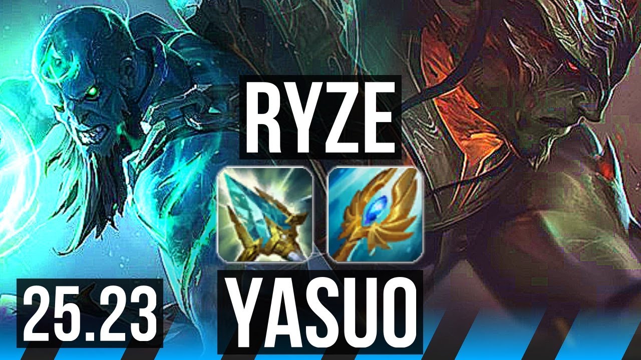 RYZE vs YASUO (MID) | 7/0/6 | EUW Challenger | 25.23