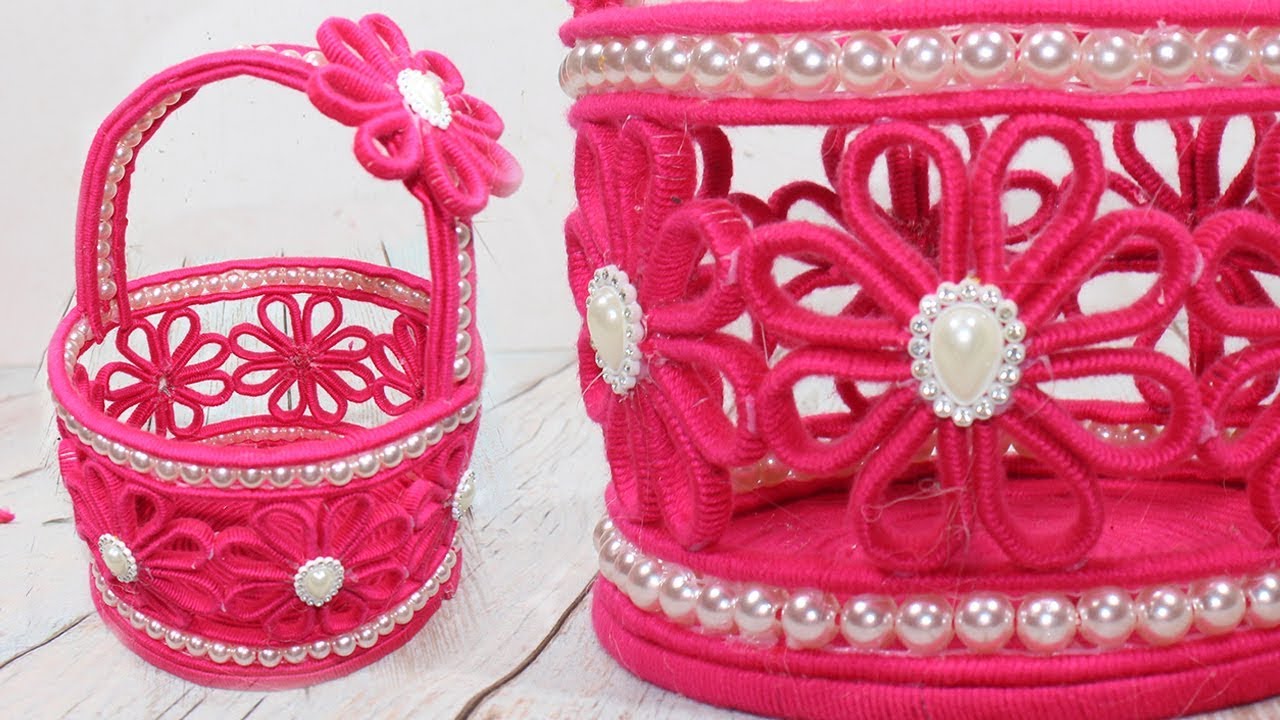 How to make Unique Woolen Basket | Innovative Ideas Of Flower basket