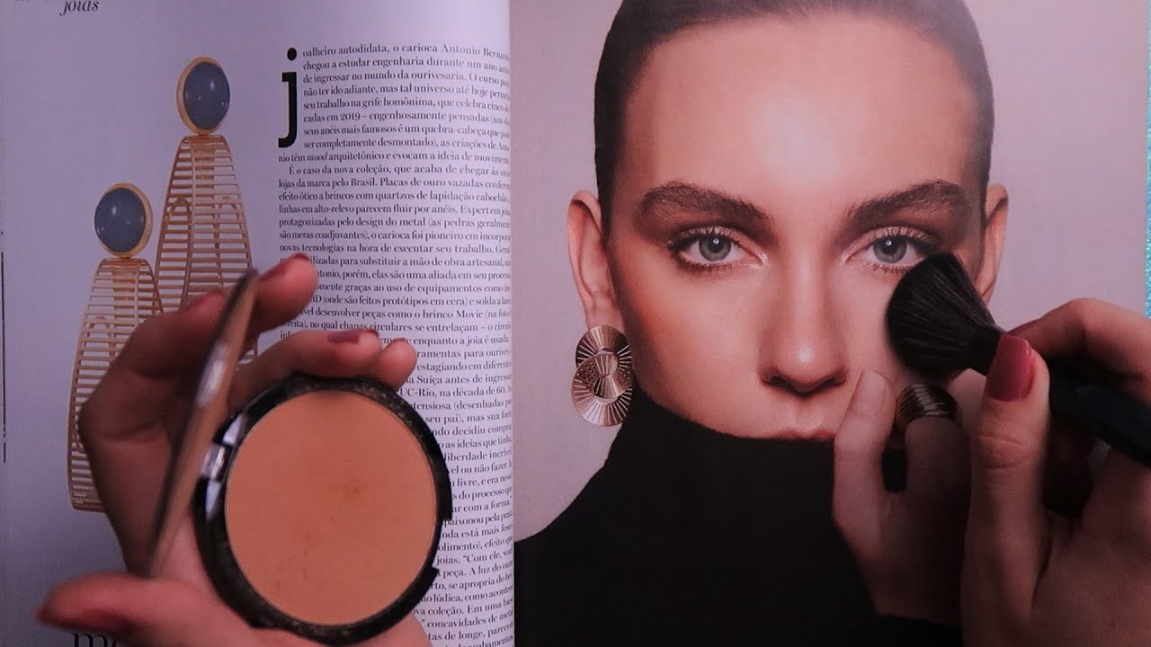ASMR APLICANDO MAQUIAGEM NAS REVISTAS - (VÍDEO RELAXANTE SUSSURRANDO)