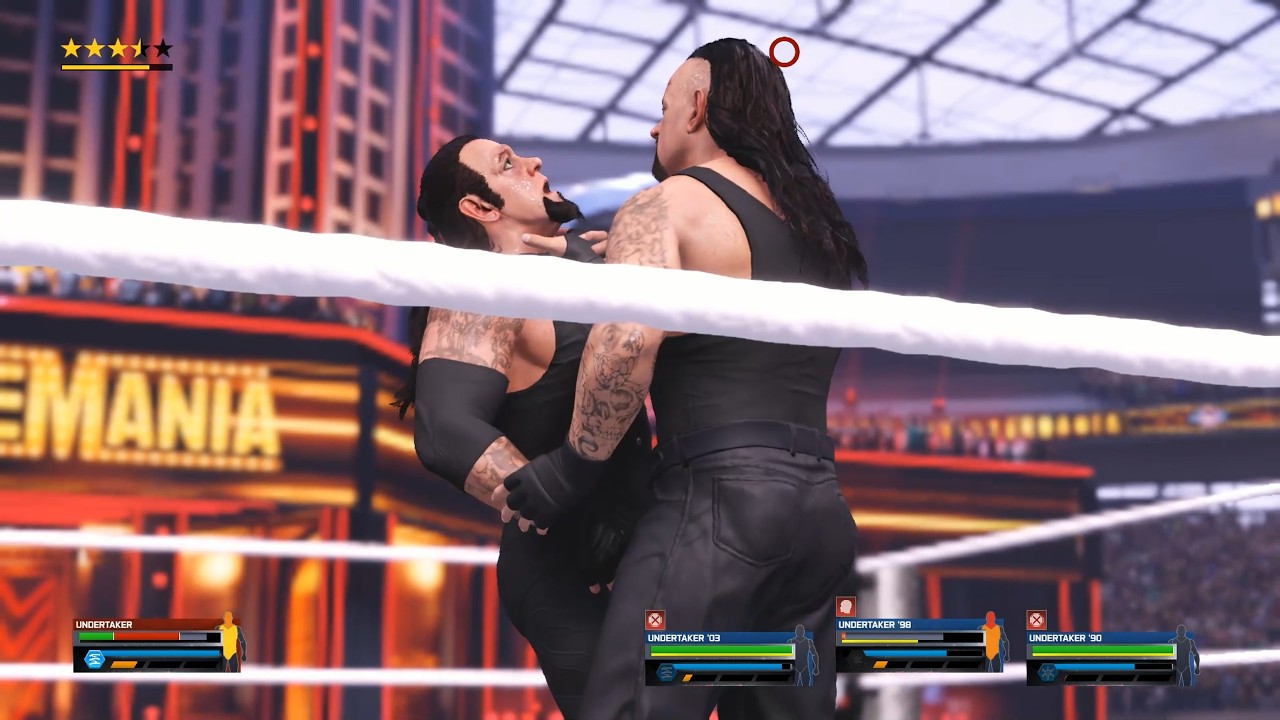Undertaker Deadman Vs Taker 90, Taker 2003, Taker Ministry of Darkness - Handicap Match - WWE 2K25
