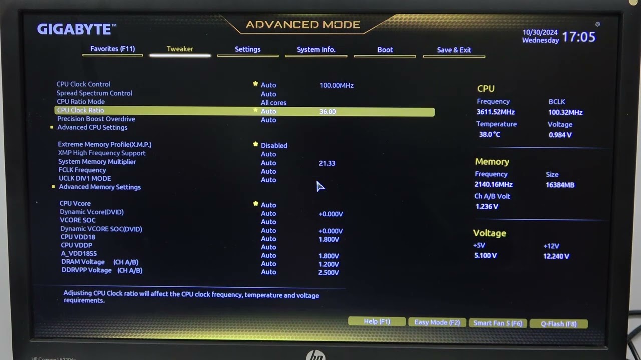 GIGABYTE B550 Gaming X - How to Change CPU Ratio Mode | Adjust Performance Levels