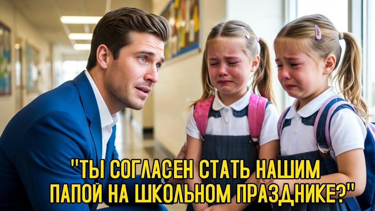 Бедные ДВОЙНЯШКИ просят МОЛОДОГО МИЛЛИОНЕРА стать их ПАПОЙ на школьной вечеринке — его ответ...